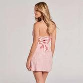 Dress Slim Fit Pink Sling Elegant Sequ